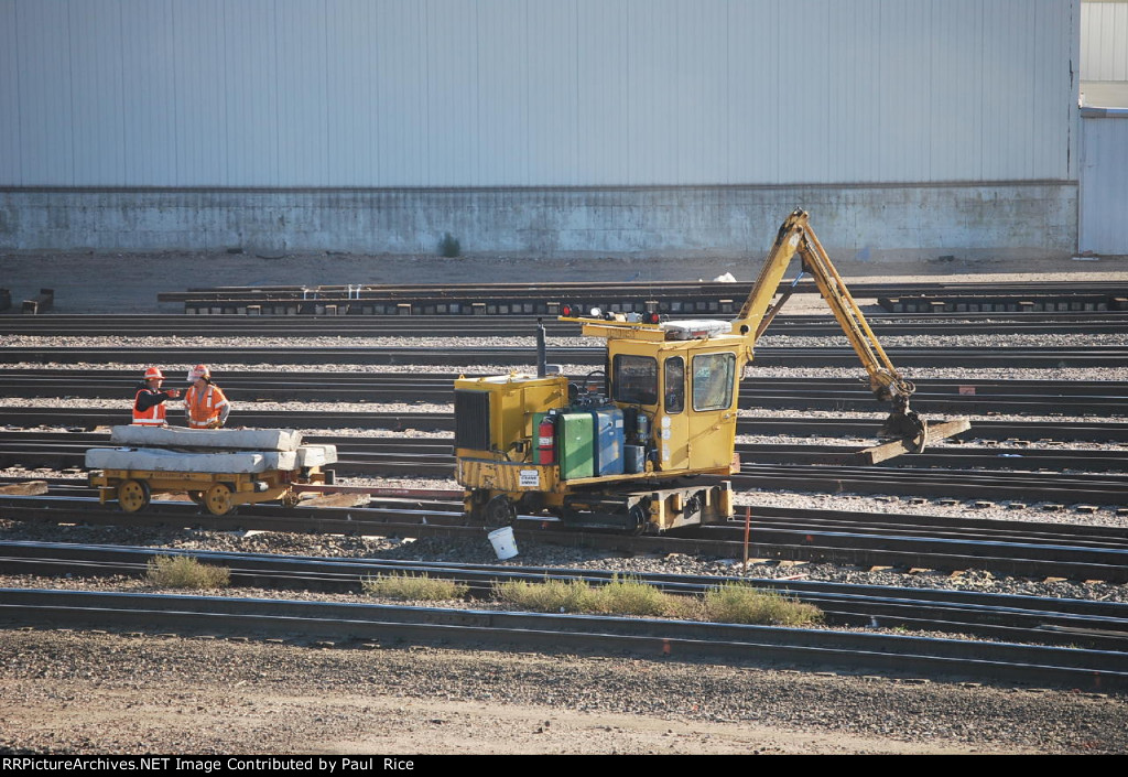 Stacking Wood Ties Then Laying Out Concrete Ties