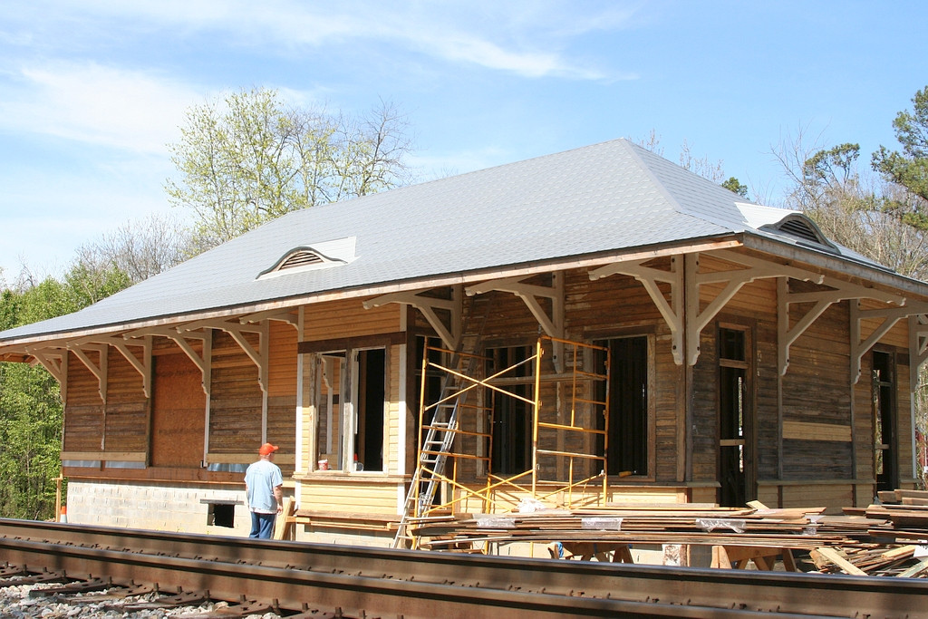 1908 SOU depot from Chuckey under restoration
