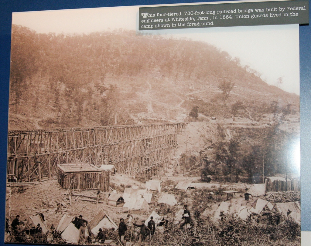 Construction of the original bridge