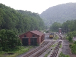 B&O yard with enginehouse and interlocking tower