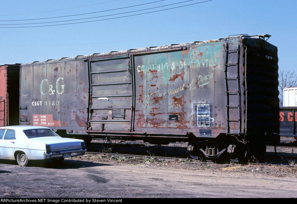 Slightly smooshed Columbus & Greenville box CAGY #3423