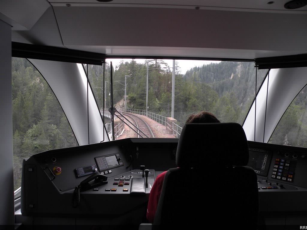 Going over a large viaduct. 