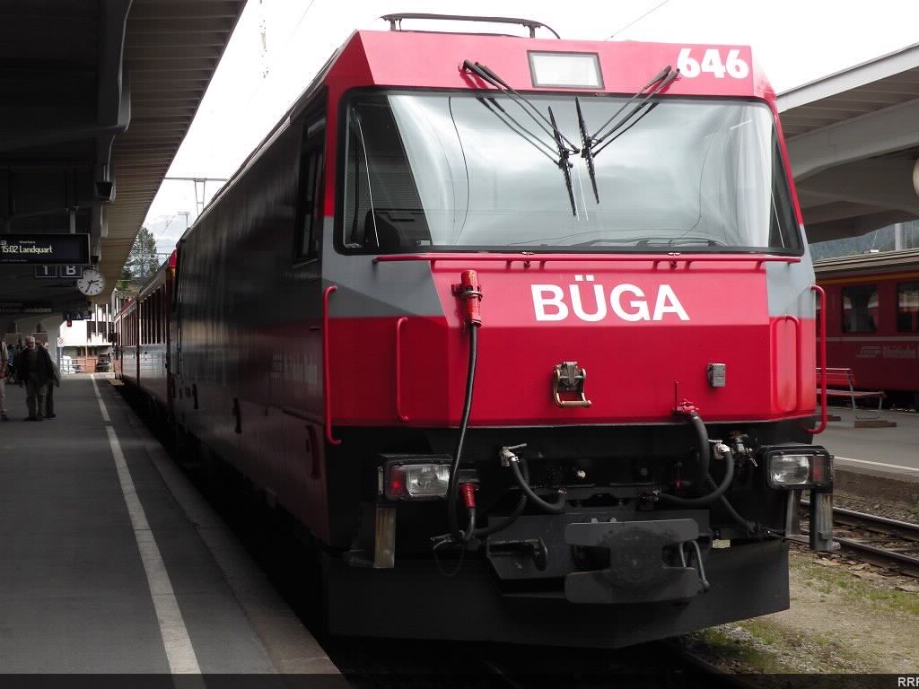 Ge 4/4 III ready to push a train to Landquart. 