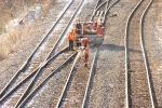 CN MOW adjusting a frog by heating rail