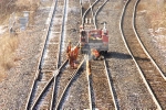 CN MOW adjusting a frog by heating rail