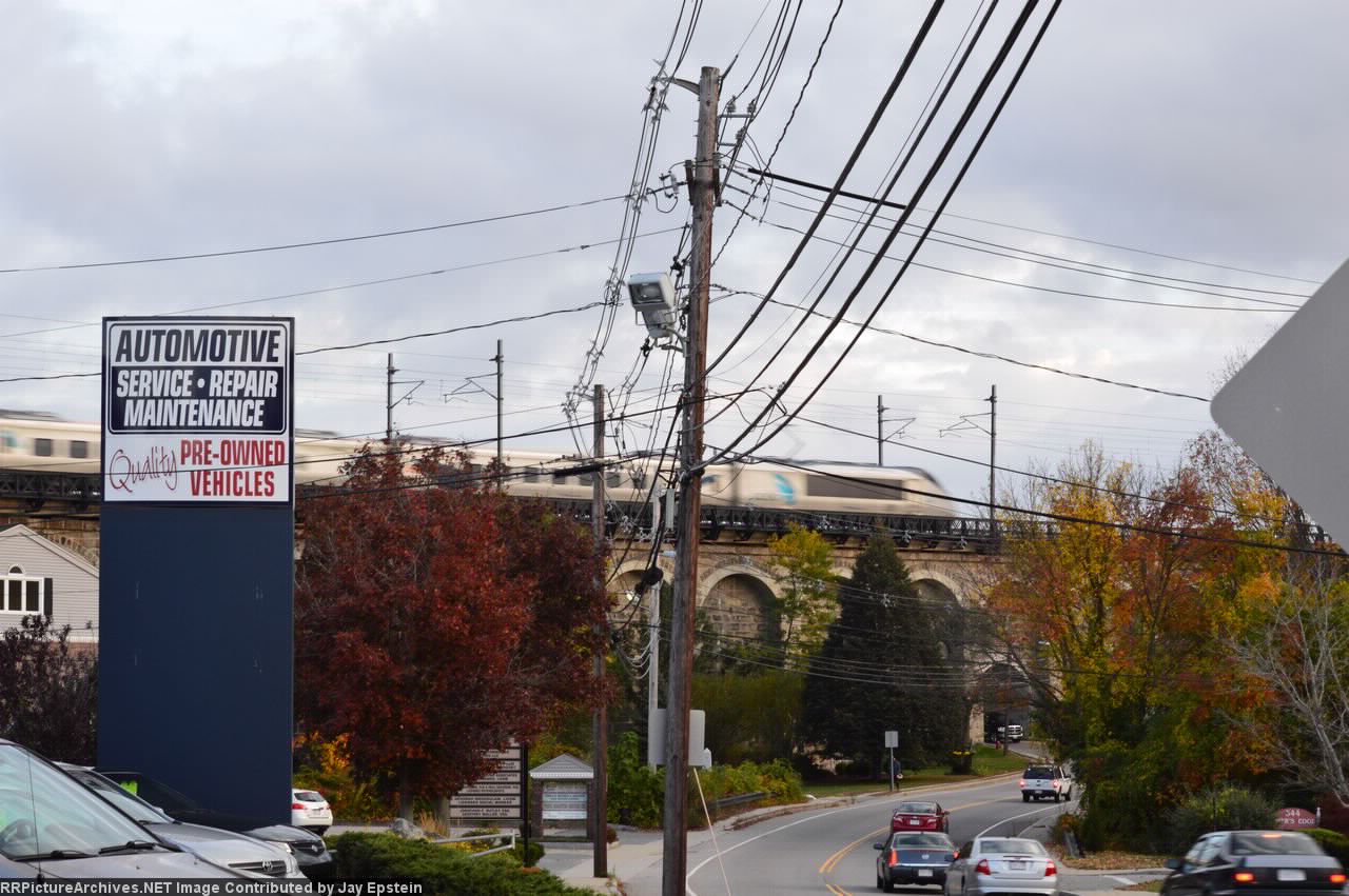 A southbound Acela streaks across the 180 year old Canton Viaduct 2
