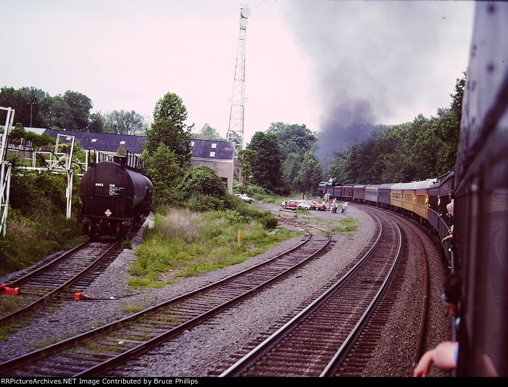 1983 NS steam excursion climbs Fairfax Hill behind N&W 611