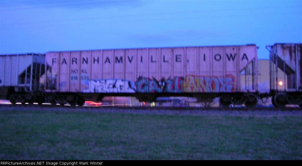 NOKL 818535, Farnhamville Iowa, at Riverport Siding,