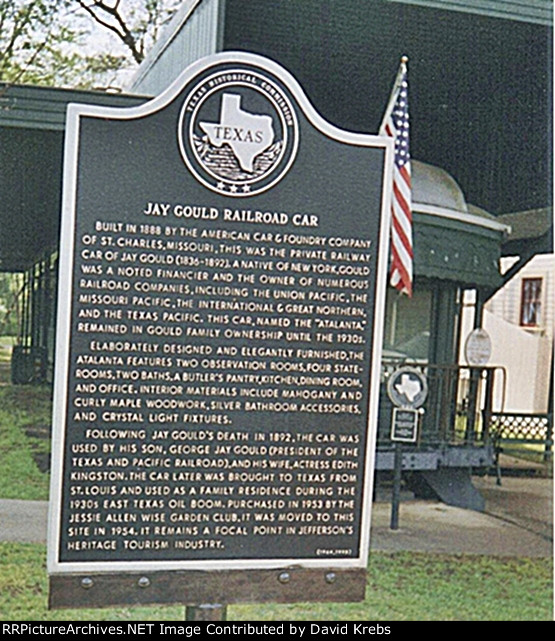 Jay Gould RR car plaque