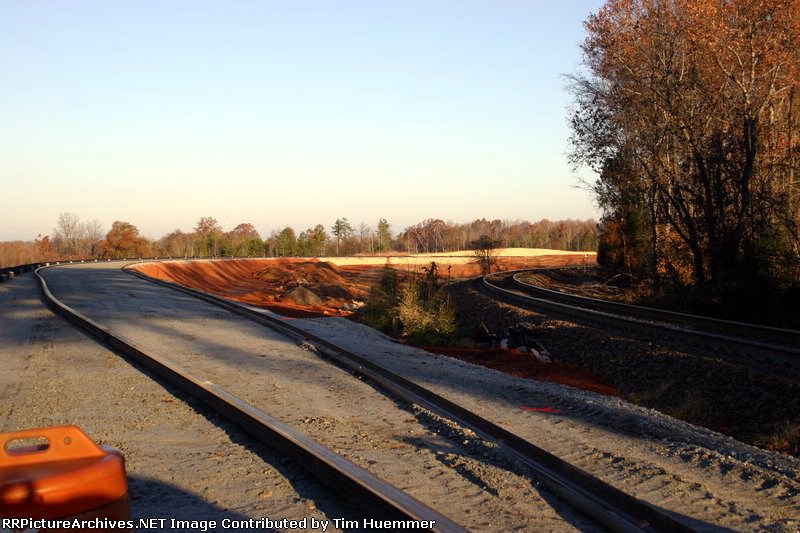 Materials in place for the new track
