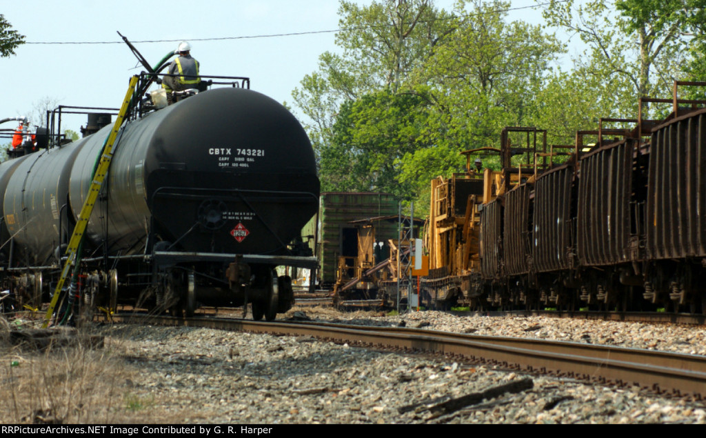 Oil goes in. Rail comes off.