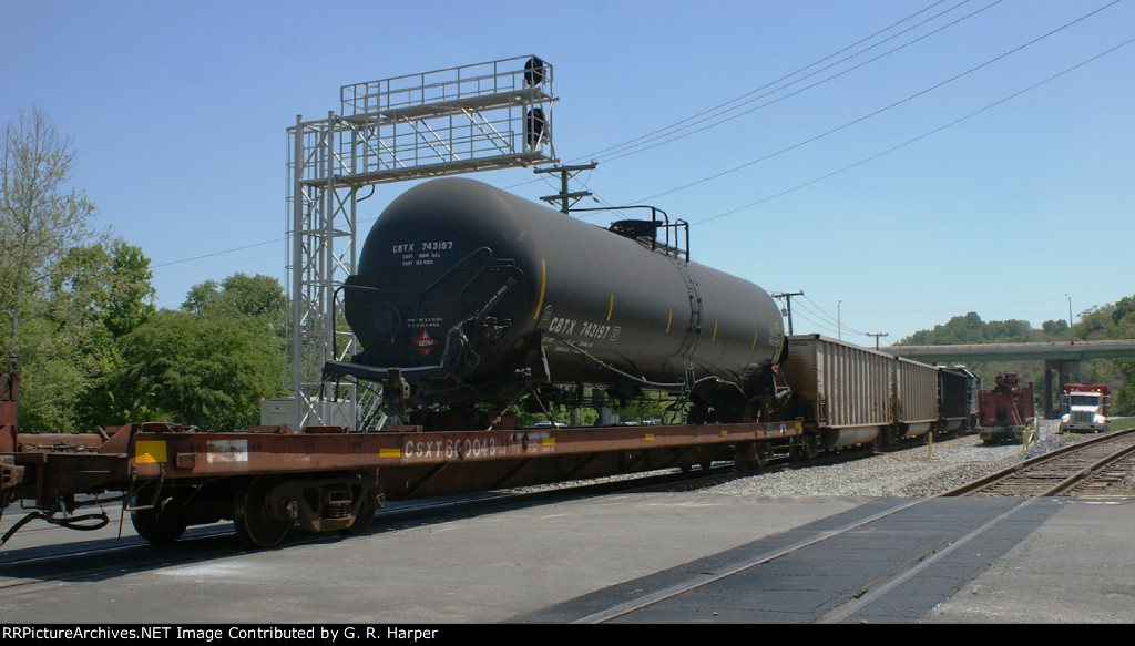 CBTX 743197, out of service, hauled to Sandy Hook Yard for disposal