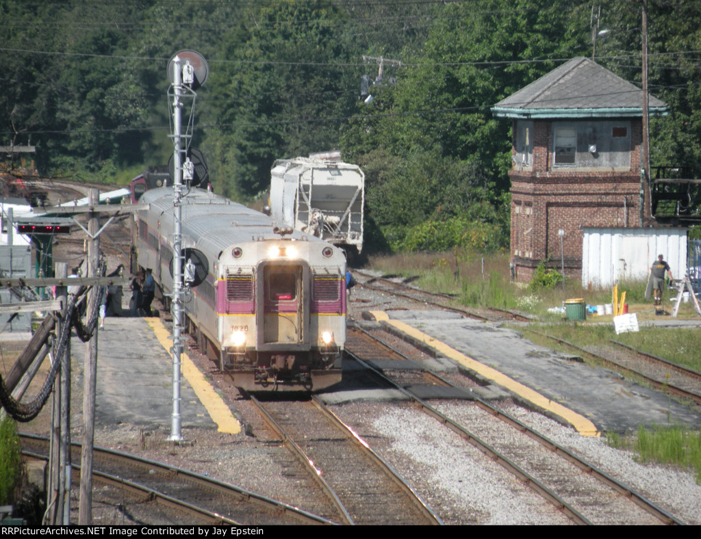 An inbound boards passengers 