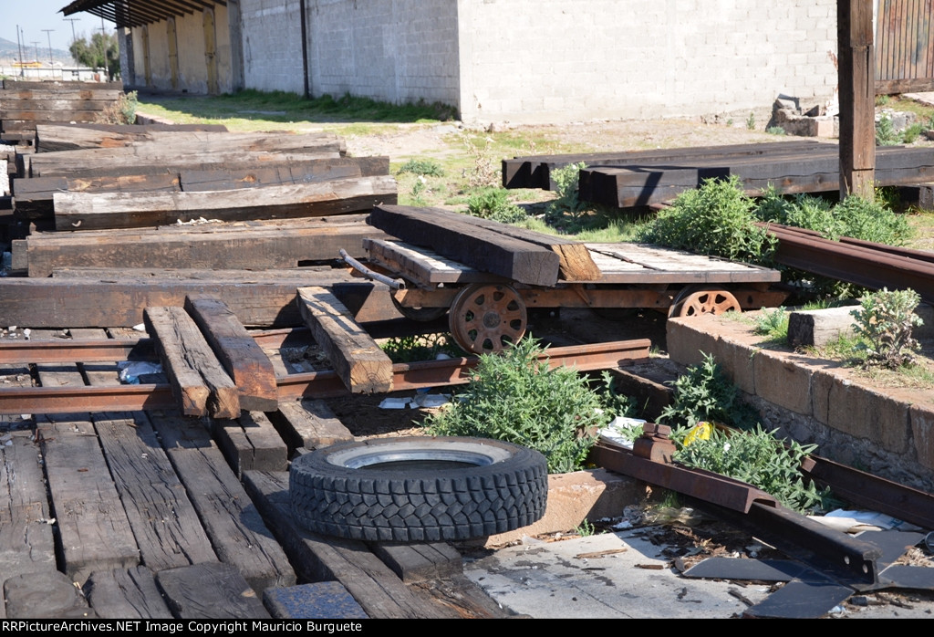 Old ties and rail car