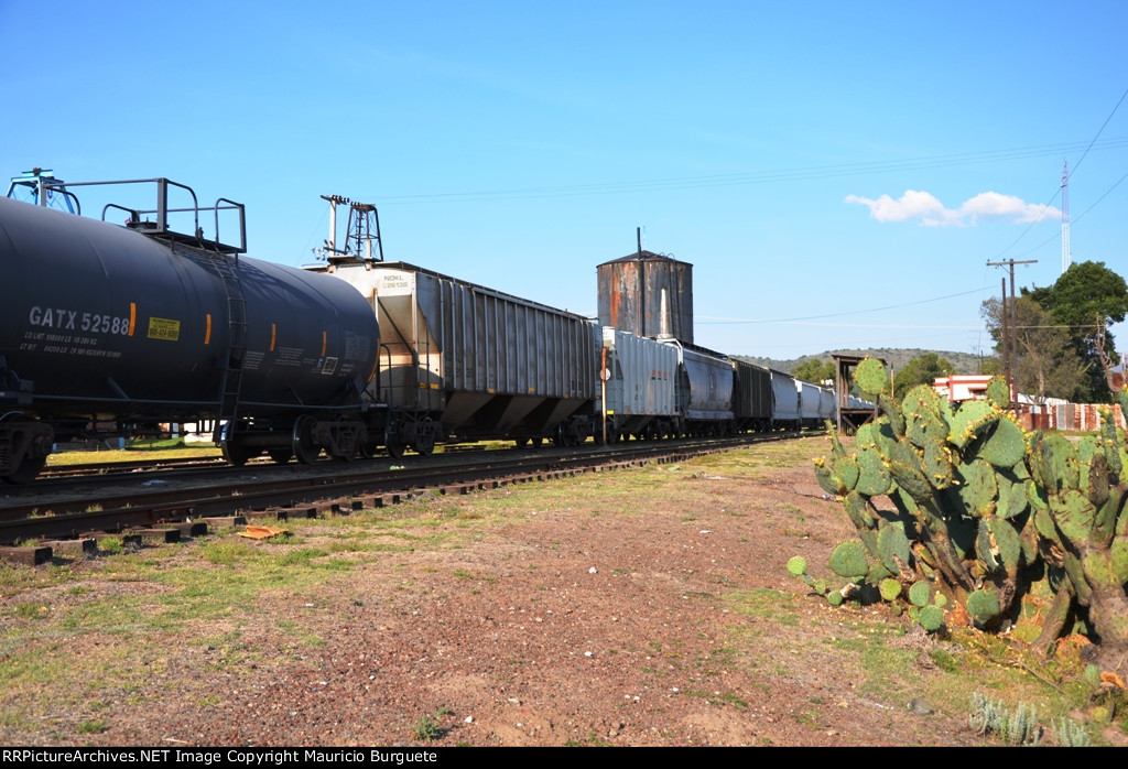 Tank cars and Covered hoppers in the yard