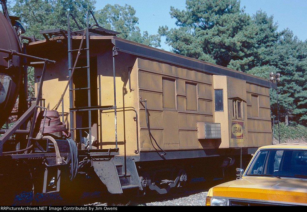 A LORAM rail grinding train parked for the night.
