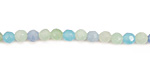 Blue Quartz (rainbow) Faceted Round 4mm