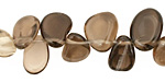 Smoky Quartz Flat Polished Pebble Drops 7-10x9-14mm