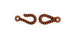 TierraCast Antique Copper (plated) Beaded Hook & Eye Clasp 14x7mm