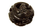 Soocho Jade Hollow Carved Round with Vines & Swirls 30mm
