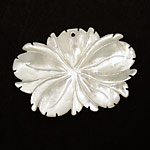 Mother of Pearl Carved Flower Pendant 44x30mm