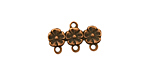 Stampt Antique Copper (plated) African Violets Row 3 Ring Connector 19x11mm