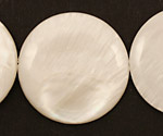 White Fresh Water Shell Puff Coin 35mm