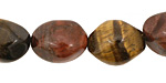 Tiger Eye (multi) Faceted Tumbled Nugget 14-17x12-13mm