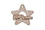 TierraCast Rhodium (plated) Hammered Star Toggle Clasp 25mm, 21mm bar