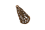 Stampt Antique Copper (plated) Double Sided Filigree Drop 13x24mm