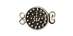 Sterling Silver Round Box Clasp w/ Beaded Sun 25x16mm
