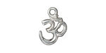 TierraCast Rhodium (plated) Om Charm 13x18mm