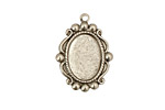 Stampt Antique Pewter (plated) Loooking Glass Oval Setting 10x14mm