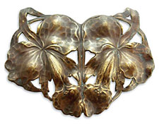 Vintaj Natural Brass Arts & Crafts Lilies Pendant 72x55mm