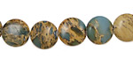 Blue Impression Jasper Puff Coin 12mm