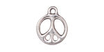 TierraCast Rhodium (plated) Peace Charm 15x19mm
