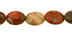 Red Forest Agate Flat Oval 14x10mm
