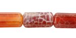 Fire Agate 6-Sided Tube 20x9-10mm