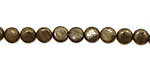 Golden Pyrite (silver tone) Puff Coin 6mm