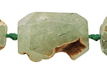 Prehnite Faceted Freeform Nugget Graduated 26-34x17-18mm