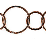 Handmade Antique Copper (plated) Flat Large & Medium Ring Chain