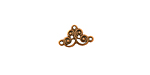 Stampt Antique Copper (plated) Scrolling Butterfly 3 Ring Connector 12x8mm
