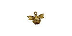 Stampt Antique Gold (plated) Flying Bee Charm 13x10mm