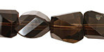 Smoky Quartz Faceted Twisted Nugget 14-16x12-14mm