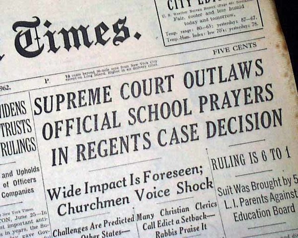 Engel V. Vitale timeline Timetoast timelines