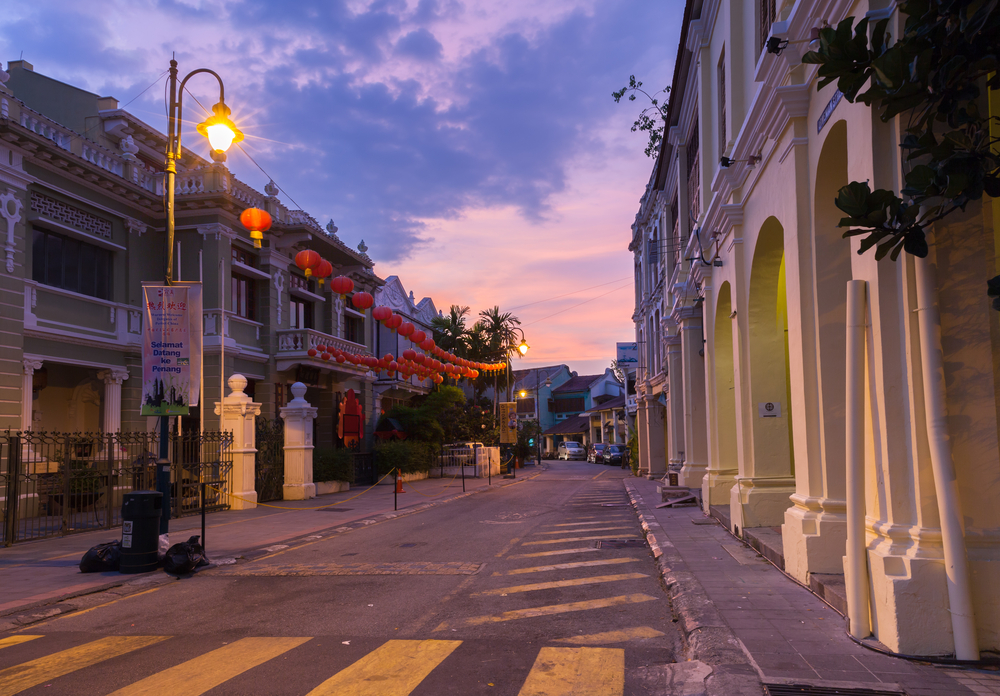 Dusk view of on Armenian Street and Yap Kongsi clan house_415922998