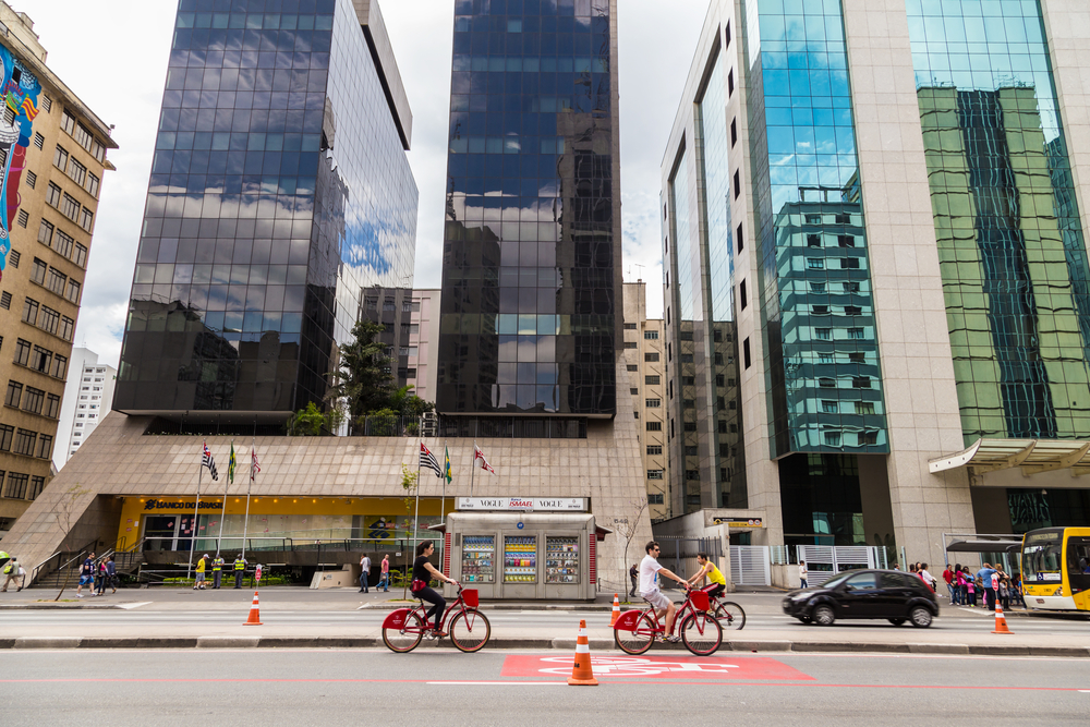 Cyclists on Paulista Avenue_158145551