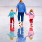 Twins Walking Along Shore II