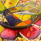 Leaf hopper. Oil on paper, © 1999 W. Eugene Hall.