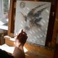 The moment of creating  two  artworks
